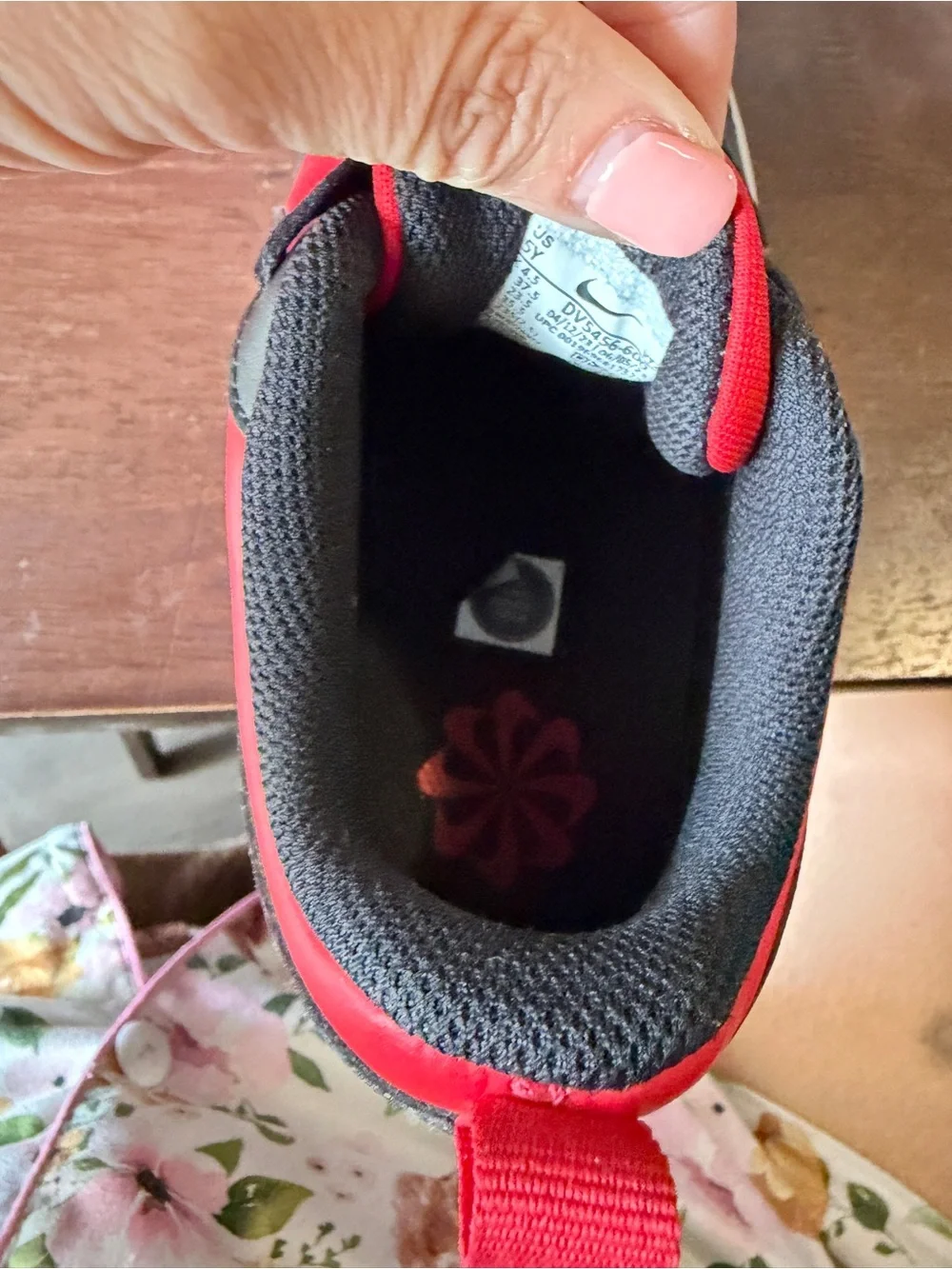 Nike Kids Red and Black Lace-Up Sneakers